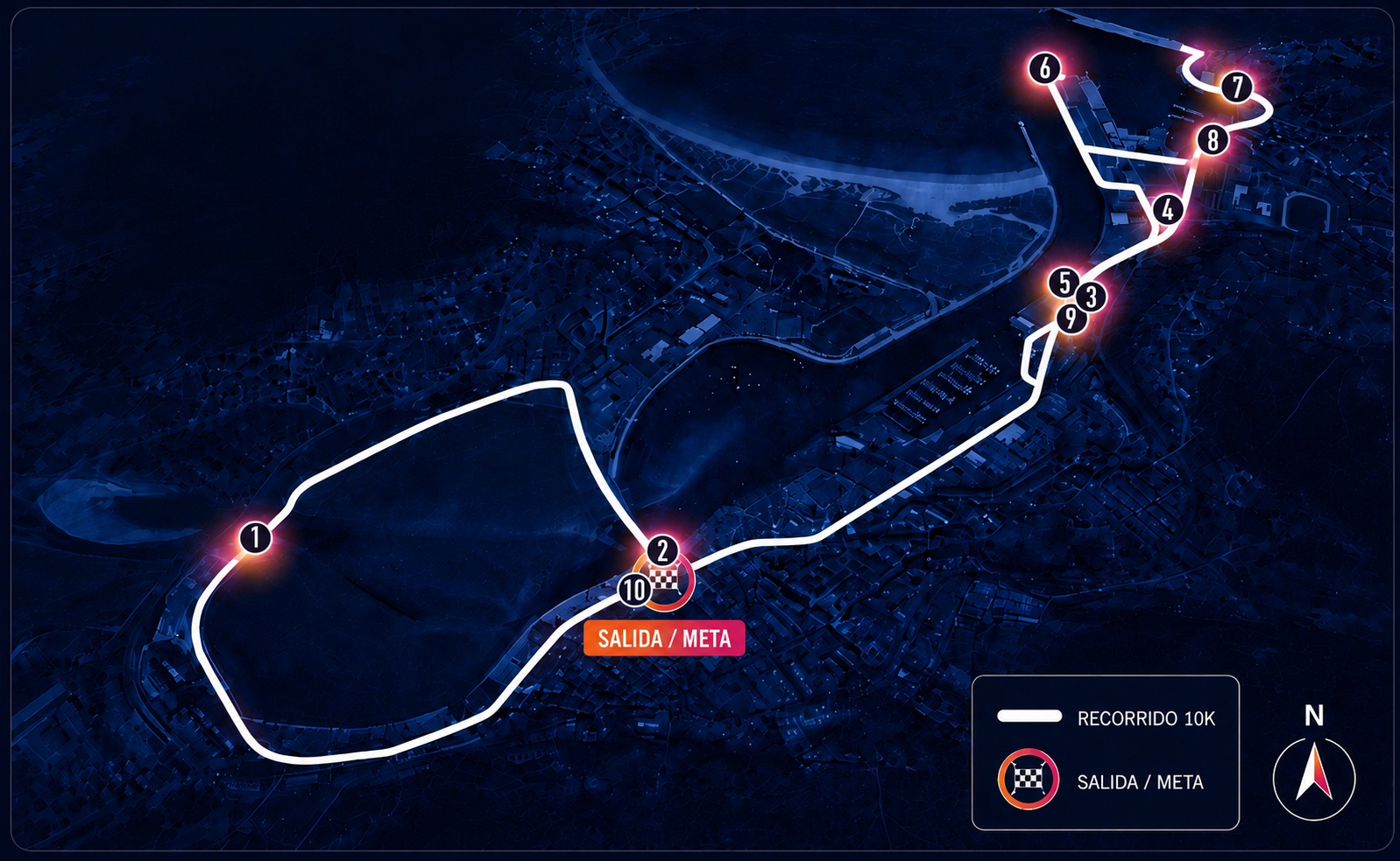 Mapa del recorrido del 10K Ciudad de Viveiro
